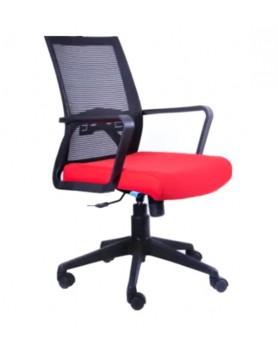 Aria Mid Back Ergonomic Chair In Black & Red Colour