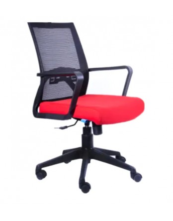 Aria Mid Back Ergonomic Chair In Black & Red Colour