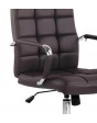 Noah Medium Back Chair in Brown Leatherite