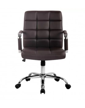 Noah Medium Back Chair in Brown Leatherite