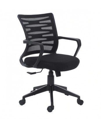 Zig-Zag Mid Back Ergonomic Chair In Black Colour